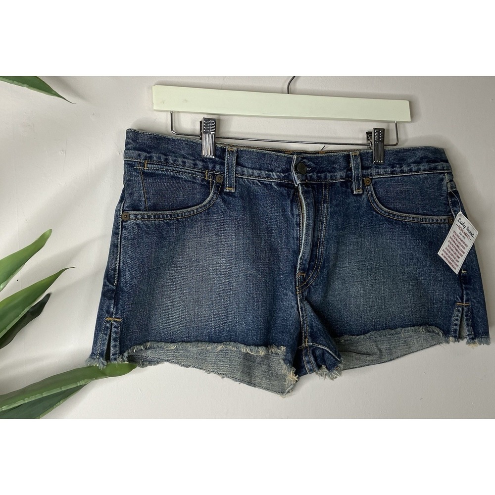 Vintage Y2K Lucky Brand Dungarees Denim Cut Off Shorts Size 12 USA Made New - Picture 4 of 8